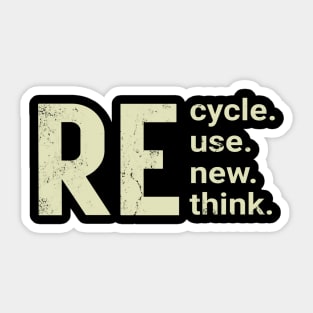 recycle reuse renew rethink Sticker